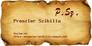 Preszler Szibilla névjegykártya